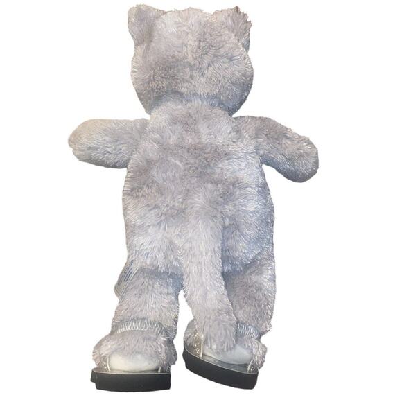 Build A Bear- Gray Silver Furry Plush Kitty Cat With Lashes, Whiskers And Shoes - Picture 2 of 2